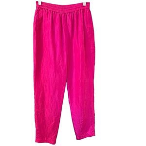 80’s 90’s Chili Pepper magenta/fuchsia silk shell, nylon-lined track pant